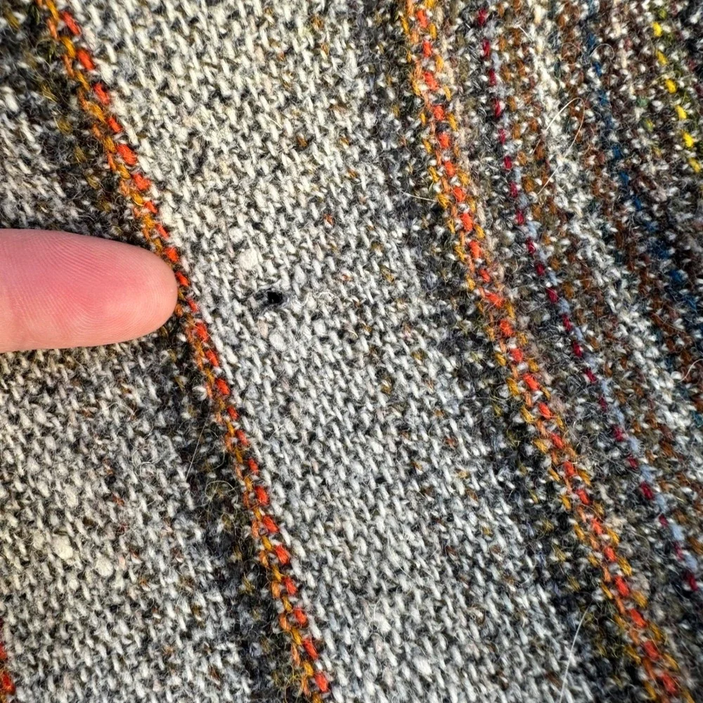 Vintage Camac Rugs Ireland Handwoven 100% Wool Striped Fringe Blanket Throw READ